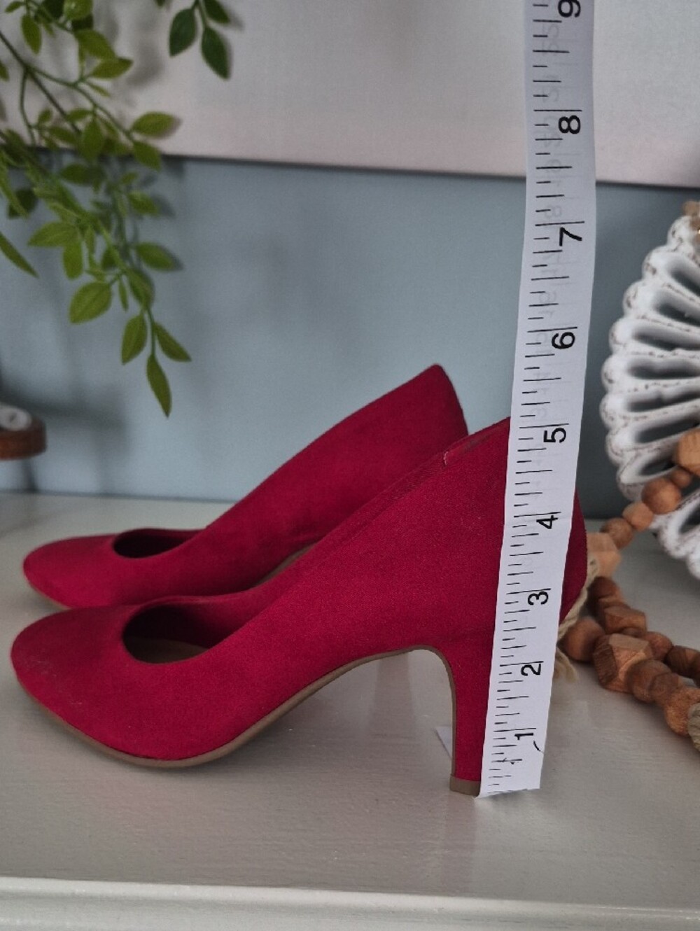 American Rag Red Suede Round-Toe Pumps - Picture 2 of 4